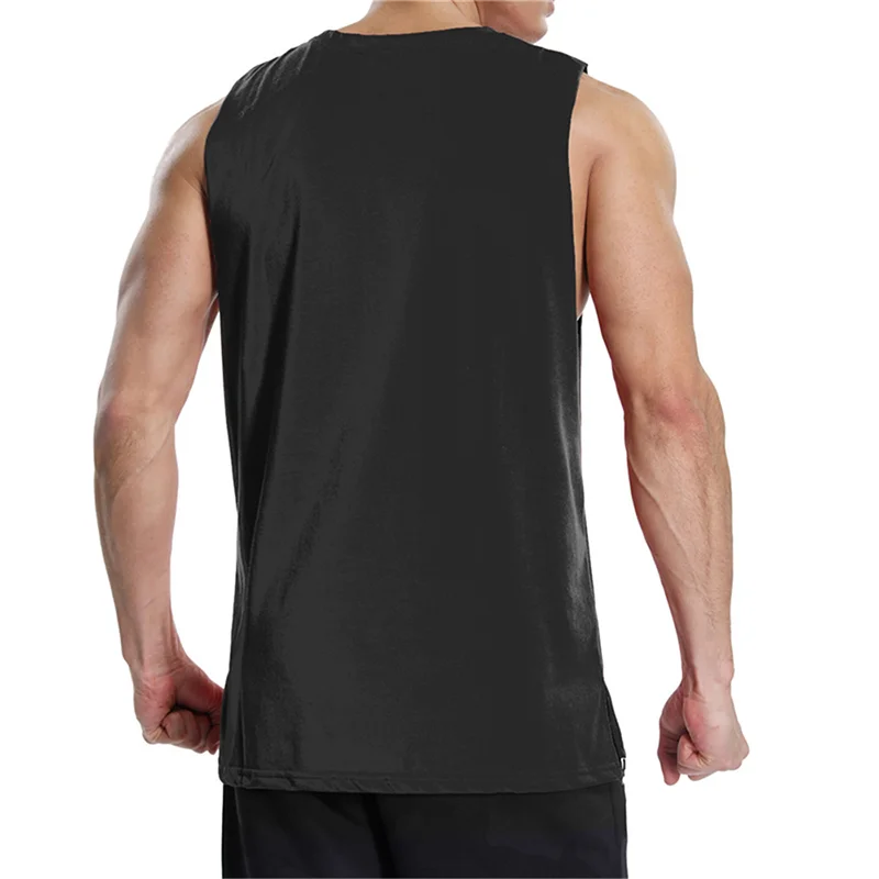  QC-111 Custom logo Sports wear different color in stock custom cotton clothing fitness men wholesale tank