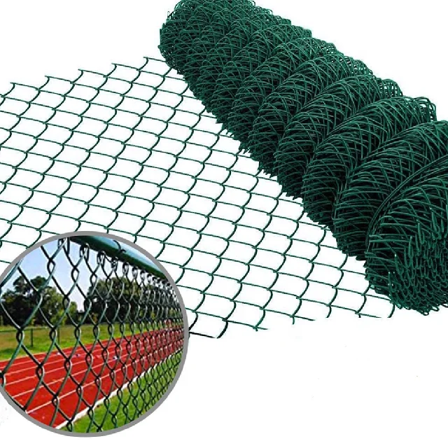 PVC coated chain link fence/Vinyl coated chain link wire mesh fencing