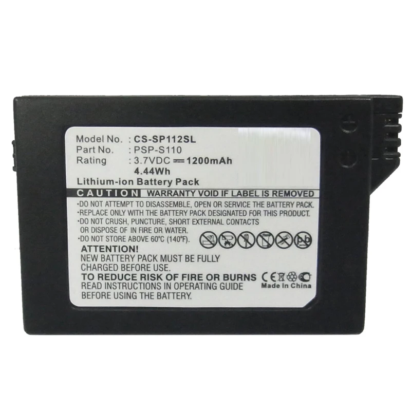 3,7 V 1200mAh литий-ионная аккумуляторная батарея PSP-S110 для PSP 2th,PSP-2000,PSP-3000,PSP-3004, тонкий, PSP-3001,PSP-3008 литий-ионный аккумулятор