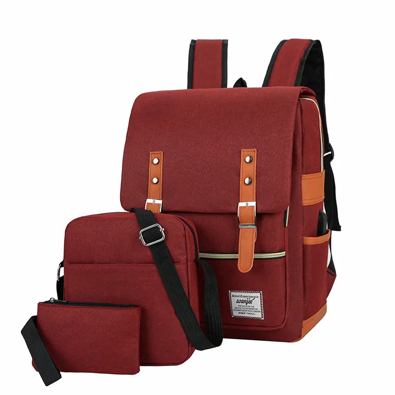 Unisex Large Capacity USB Charging Travel Backpack with Shoulder Carrying System Simple Business Computer Bag Cover Closure