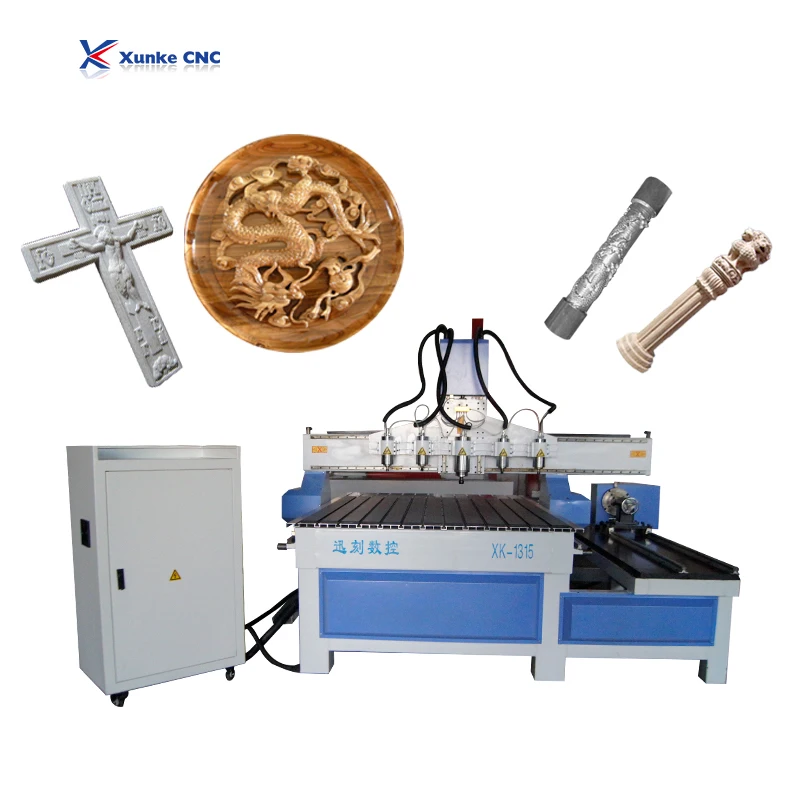 Manufacturer of 4 axis 5 axis 6 axis wood carving machine cnc router machine rotary 1325
