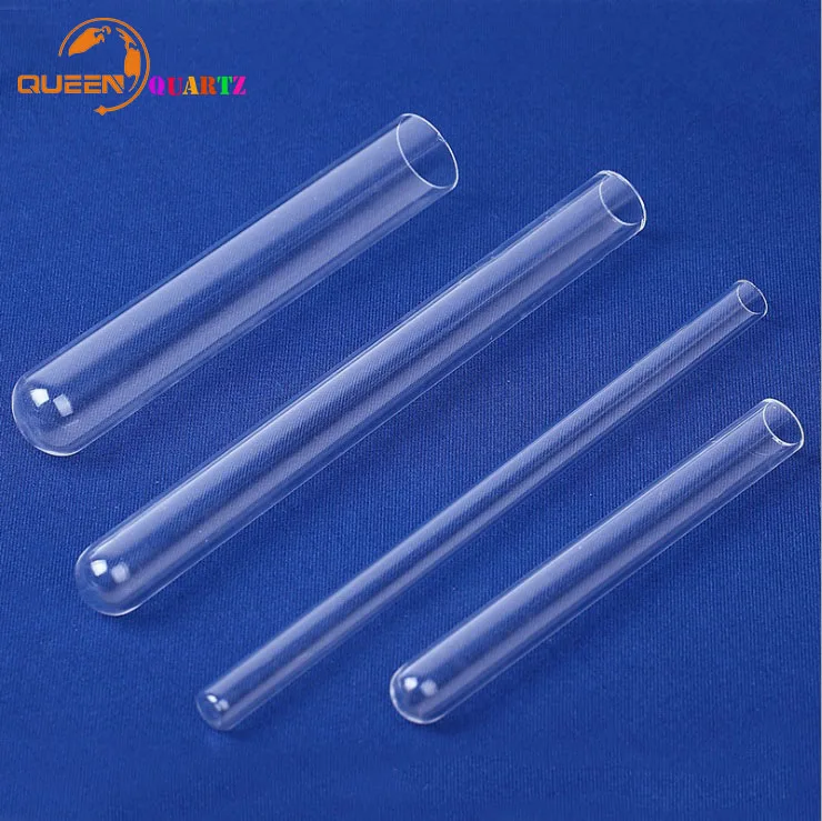 Clear fused quartz glass test tube&reaction
