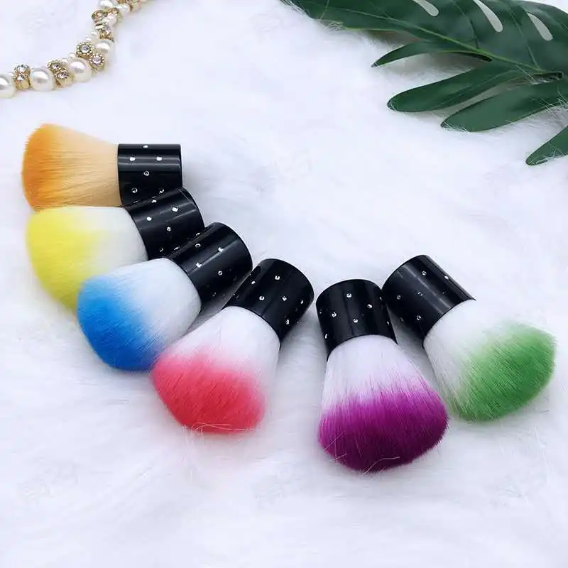 Fashion Round Head Paint Gel Dust Nail Cleaning Brush Acrylic Nail Art Brushes