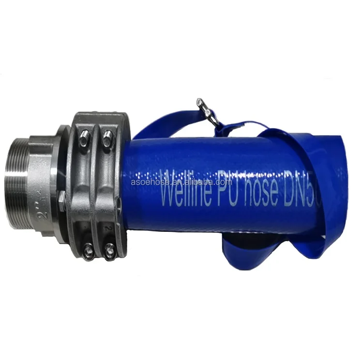 ASOE flexible drop pipe system lay flat hose for rising submersible pumps