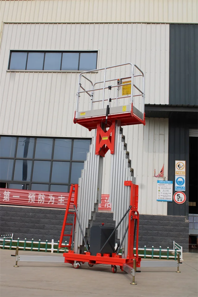 GTWY2 Professional Warehouse 8m 10.4m 12m 14m 16m Manual Hydraulic Double Masts Vertical Aerial Platform Lift