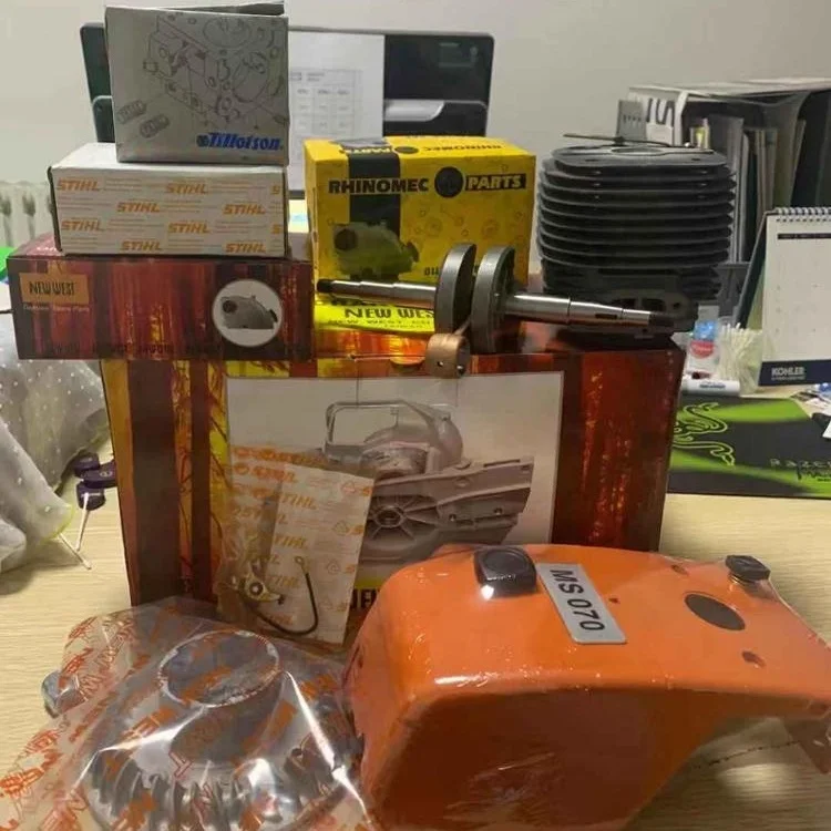 tungsten MS070 chain saw parts crankshaft cylinder piston crankcase  guide bar saw chain in chains