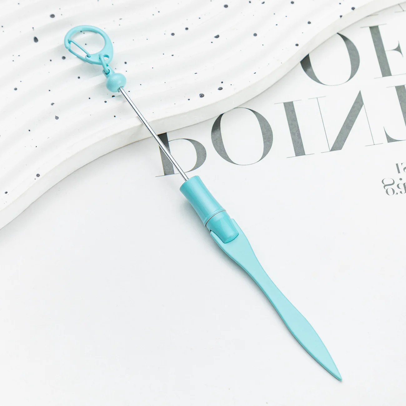 2024 New Arrival DIY Add Silicone Beads DIY Alloy Letter Opener Knife Multi-functional Metal Envelope Opener Keychain