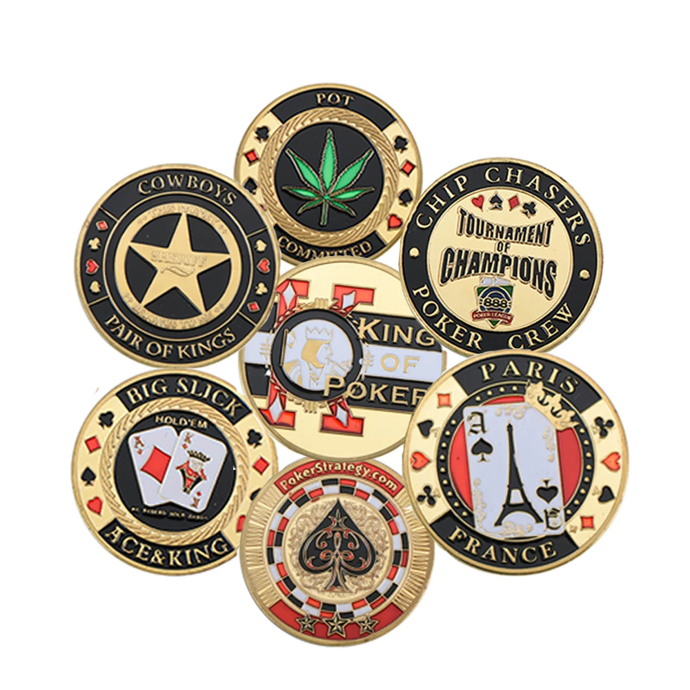 Factory OEM Custom Design Enamel Souvenir Coin Gambling Poker Chips Metal Zinc Alloy Coin Poker Game Lucky Token Coin