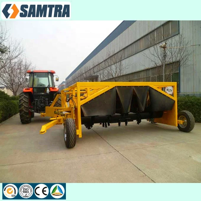 Compost pile machinery composting turner/mixer pulled by tractor