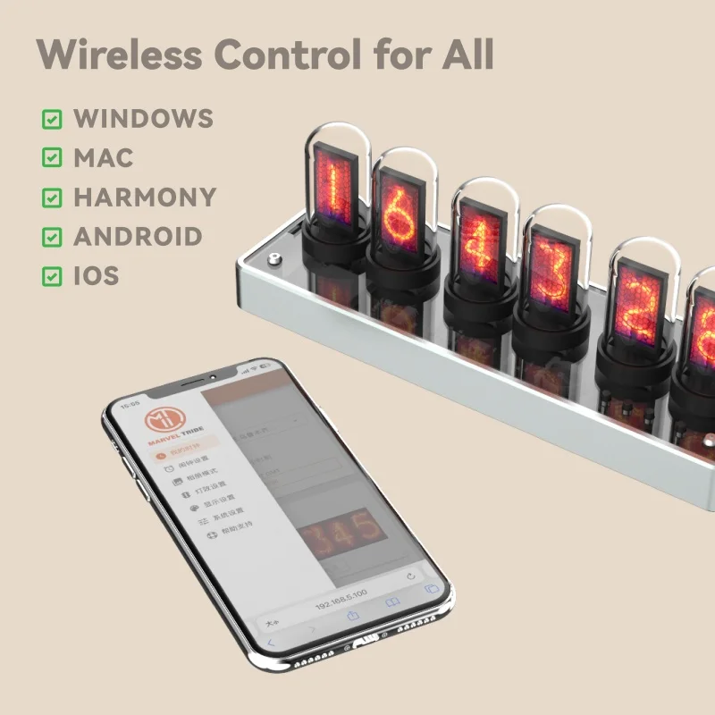 Современные DIY Nixie трубчатые часы запасные IPS дисплей