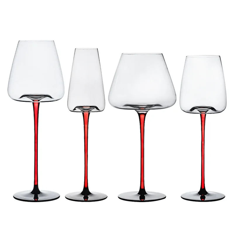 480ml 16.2oz 700ml Luxury Crystal Goblet Large Clear Red Wine Glasses with Long Stem Colorful Decorations
