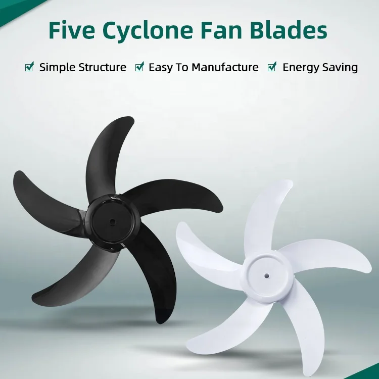 PP material propeller air cooling exhaust fan blade black white color plastic home room stand fan blades