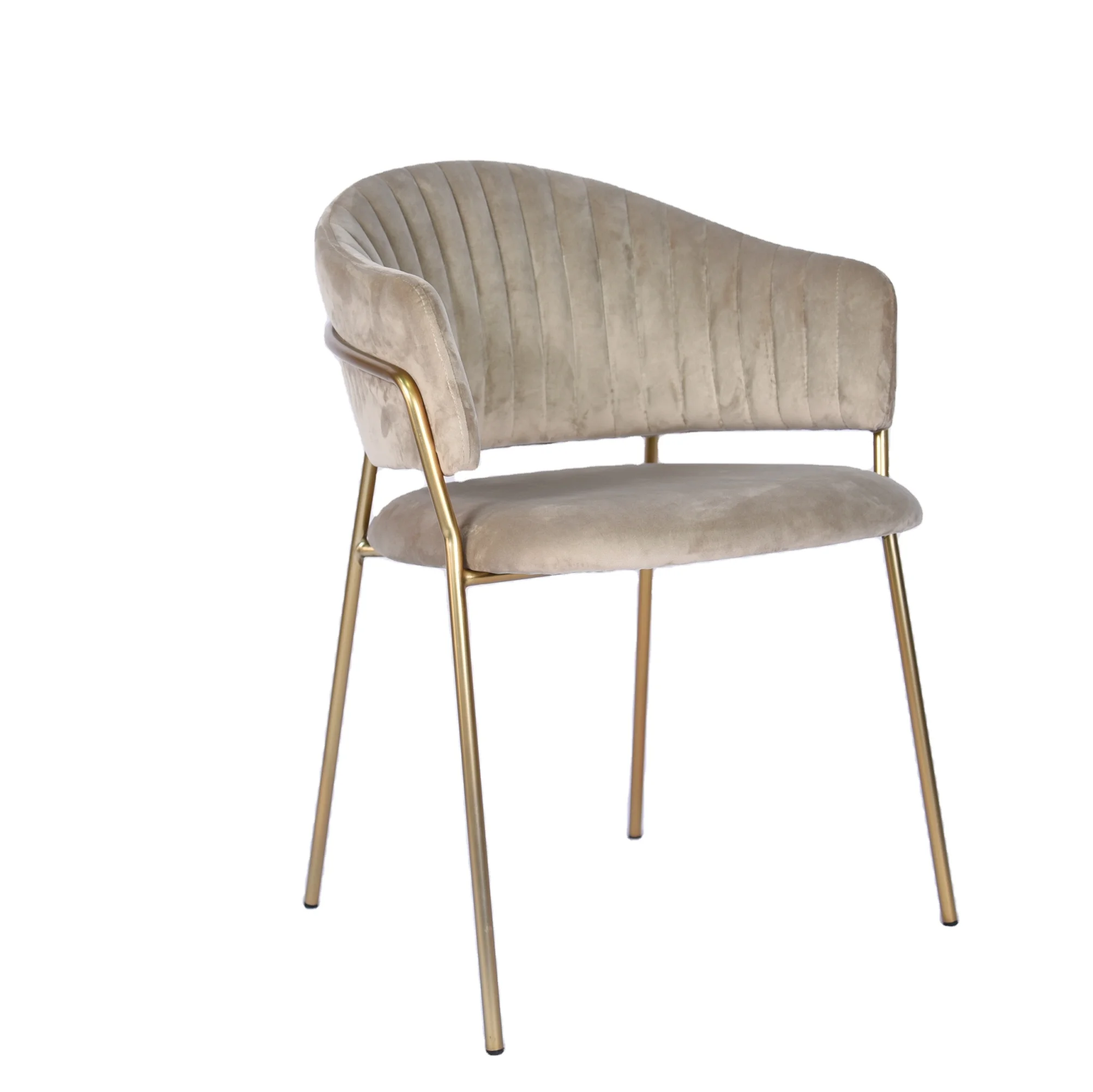 Low Price Furniture Made In China Dining Room Chairs Velvet Dining Armchair With Golden Chrome Legs