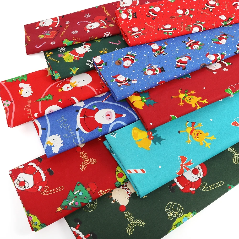 Лидер продаж, Рождественский принт, средний вес, 100% хлопчатобумажная ткань, саржа, Рождественская Ткань, 100% хлопок
