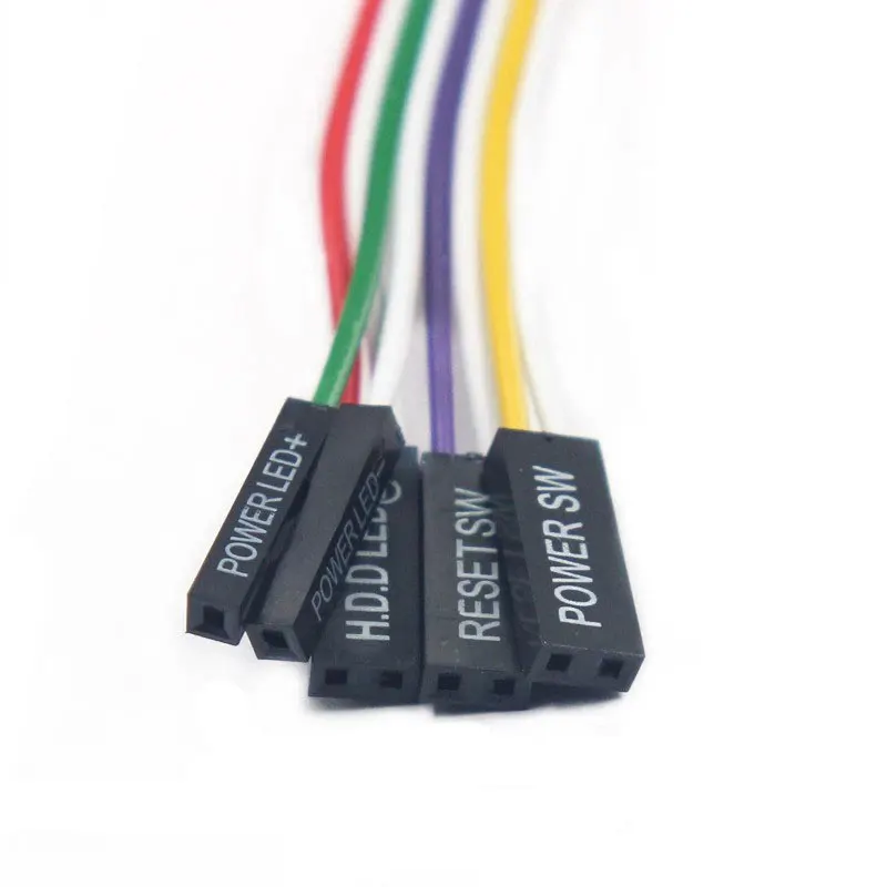 
Set of 4 Computer Motherboard Power Cable 2 Switch On /Off/Reset with LED Light Computer chassis switch line 
