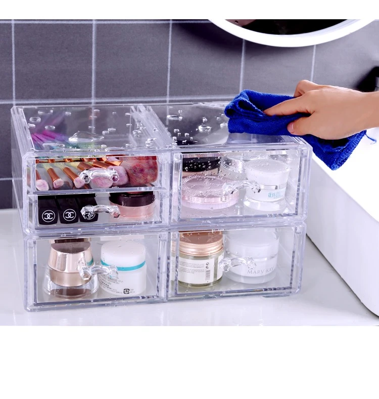 Wholesale Professional Clear Transparent Drawer Plastic Acrylic Makeup Organizer Cosmetic