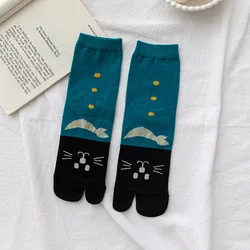 Cute Animal Cotton Socks Female Cat With Dog Summer Short Socks Women Casual Soft Tabi Ankle Socks