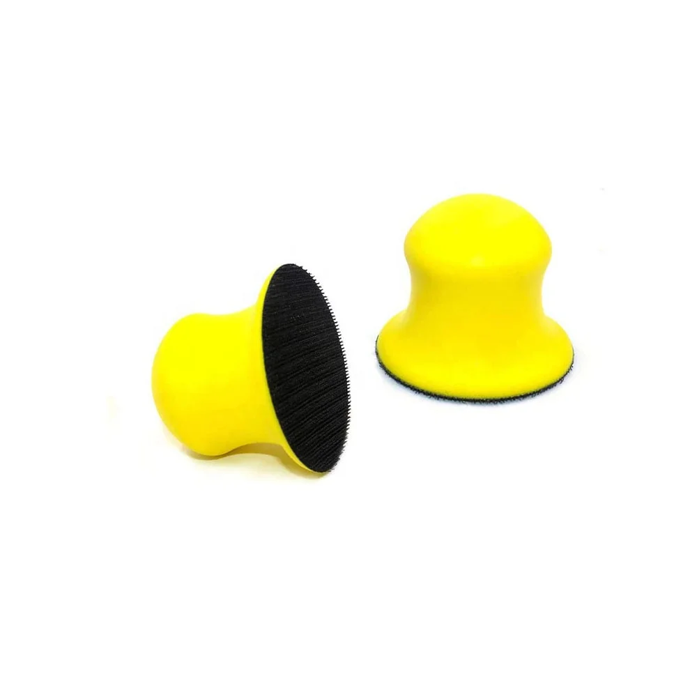 3 Inch Hook and Loop Manual Sanding Pad Round Hand Sanding Block Yellow Sanding Disc for Sanders or Polishers