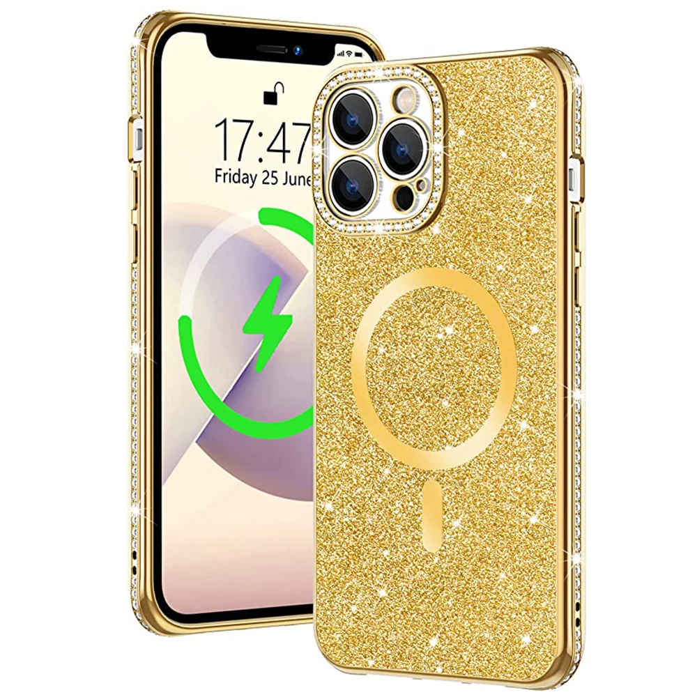 Laudtec Custom Transparent Clear Magnet Case For iPhone 13 Pro Max,Shockproof Magnetic Case Mobile Phone Case For iPhone 13//