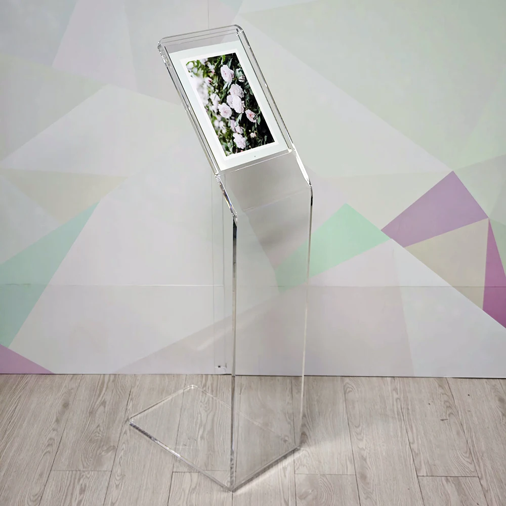 Acrylic floor sign holder A4 Acrylic Floor Display Stands for Car 4s Shop