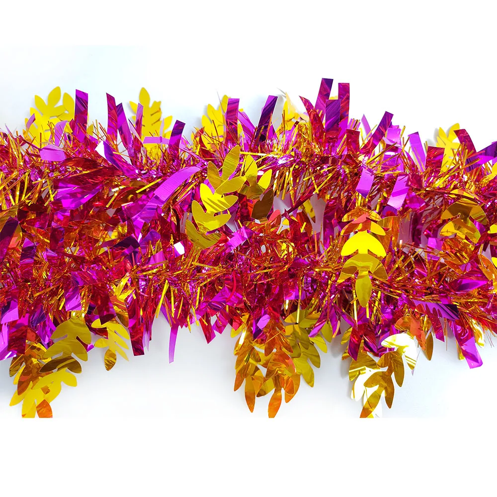 Ins best-selling wire tinsel garland for staircase bubble silk phoenix tail garland tinsel christmas decoration