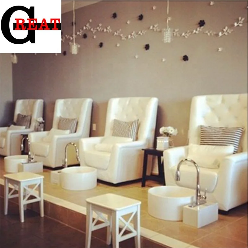 Great Foshan Factory New Arrival White Beauty Salon Foot Spa Massage Silla Para Pedicure Bench