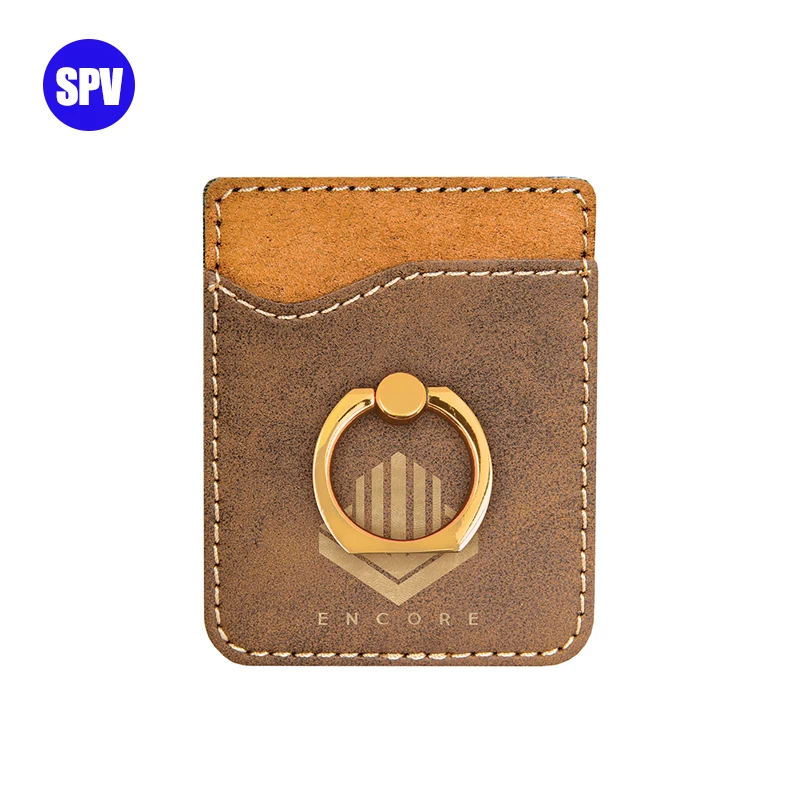 PULSEN Laserable Leatherette Phone Wallet with Silver Ring