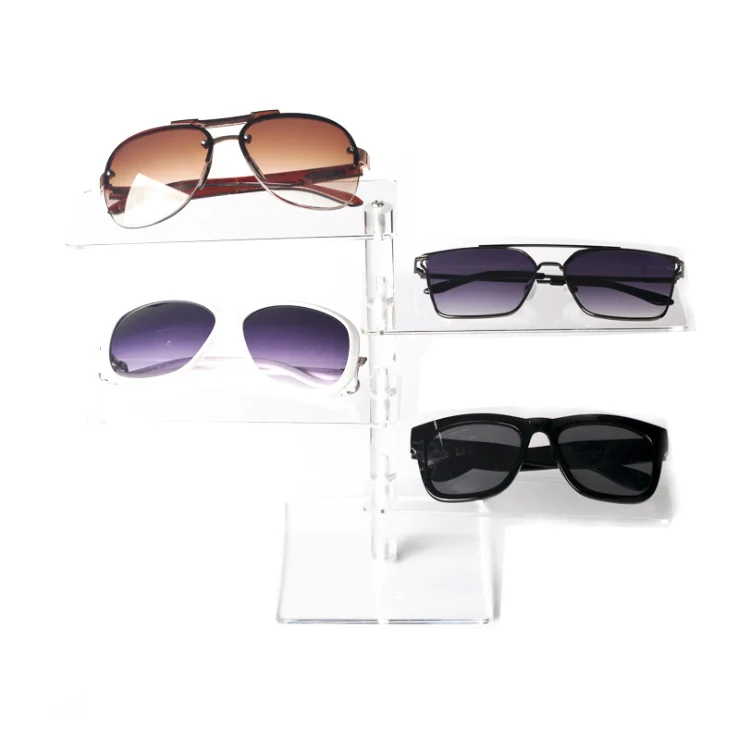 factoy sell direct Transparent acrylic glasses display 4 layers rotating display stand sunglasses display rack