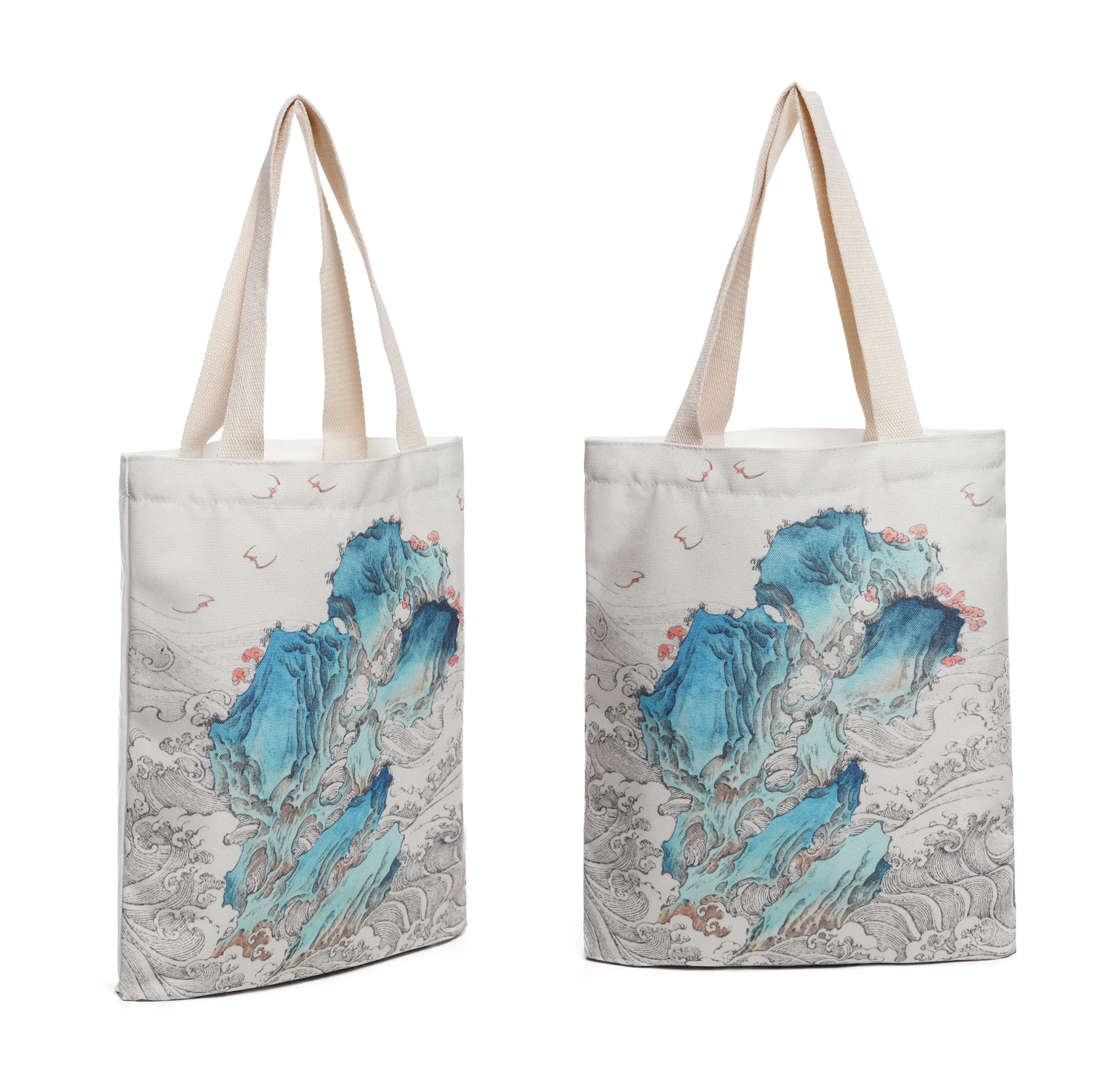 High quality sublimation printing foldable reusable eco friendly canvas tote bags wholesale