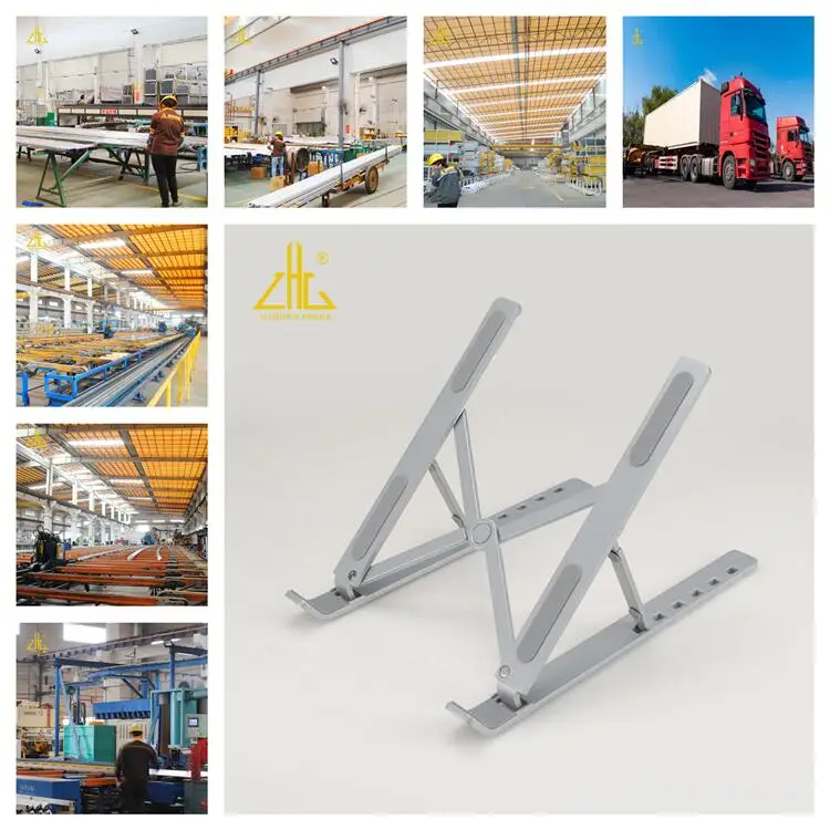 Wholesale short delivery time custom deformable ergonomic foldable aluminum silver lightweight adjustable angle laptop stand