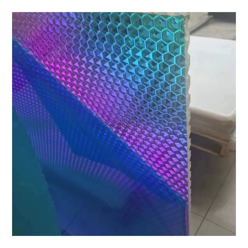 CHINAPLAS 4x8 feet Extruded Acrylic Sheet honeycomb Texture Acrylic board