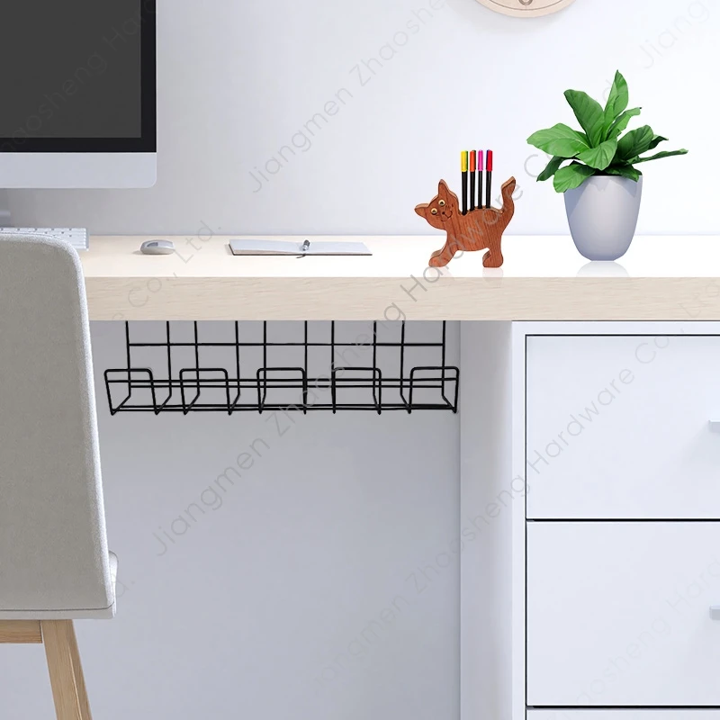 Office Computer Charging Wire Cord Cable Box Desktop Organizer Metal Tray Rack Under Desk Cable Management Cable Holder