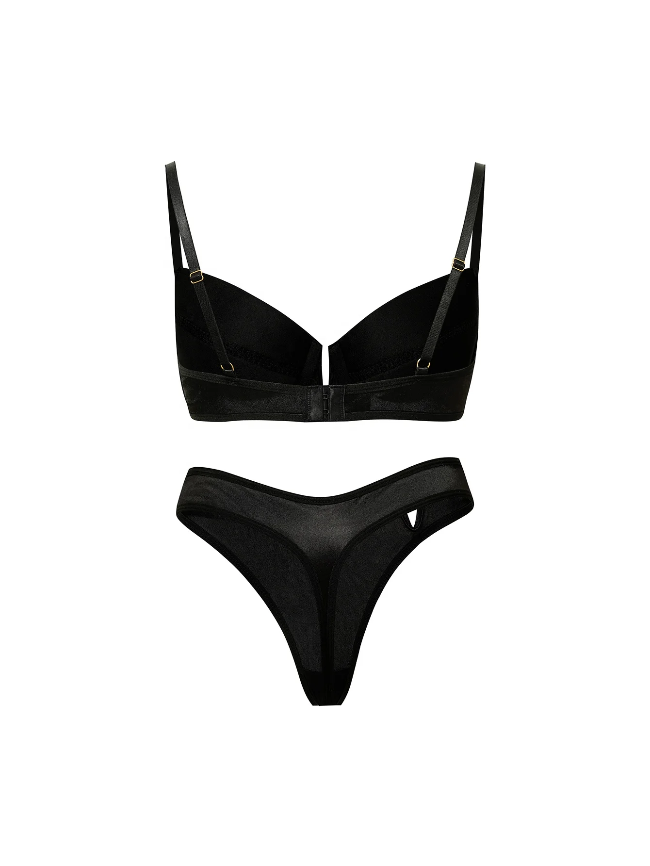 ready goods Two Piece New sexy Women Underwire Push Up Bra Thong Blue 2 Piece Lace Lingerie Set with diamond