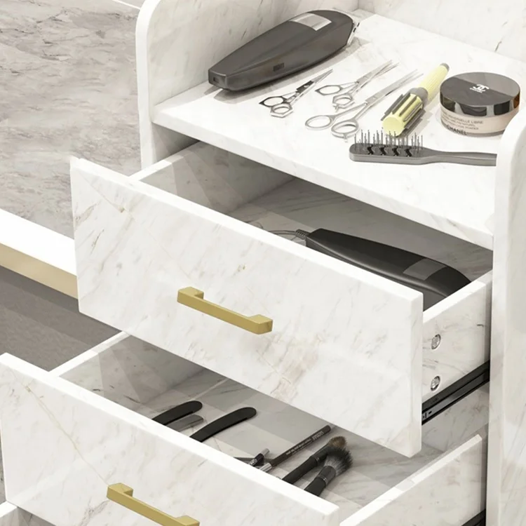 Hot sale barbershop salon furniture multifunction white storage tools cart luxury saloon equipments salon trolley