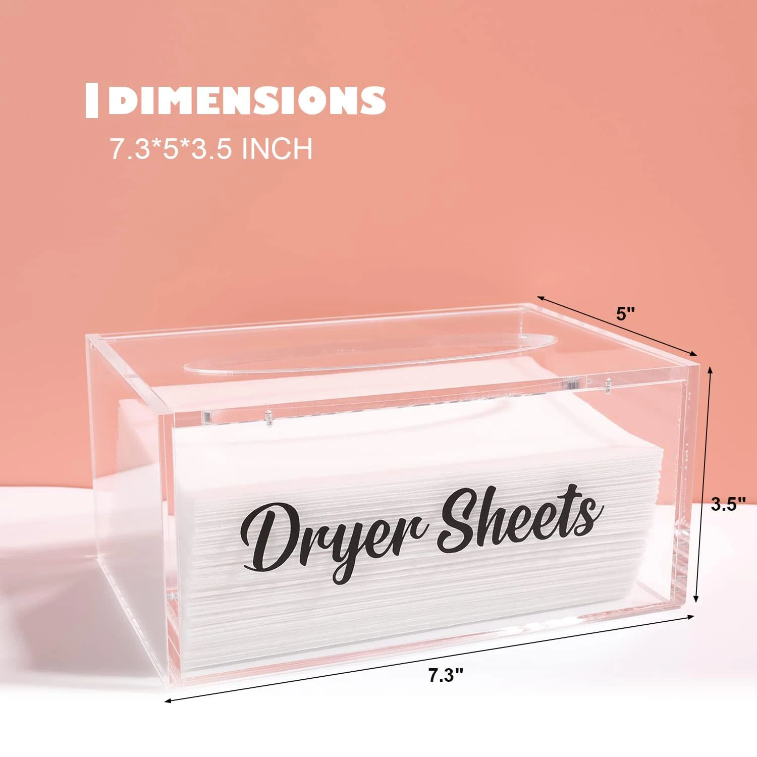 Desiccant tablet holder, acrylic, desiccant tablet dispenser, laundry room storage container for fabric softener tablets