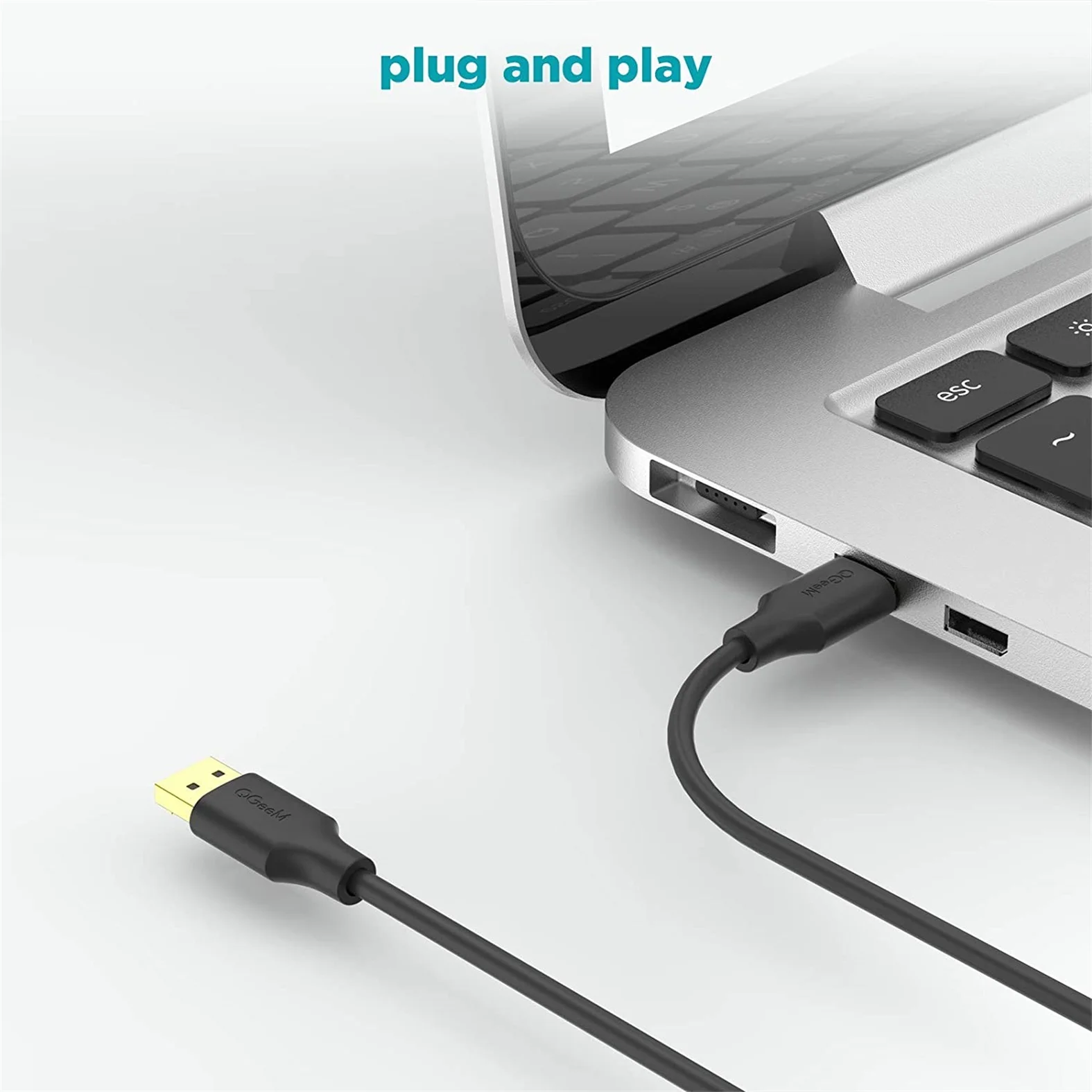 DisplayPort 1.2 Cable QGeeM 4K High Speed DP Adapter Supports 4K@60Hz and 2K@144Hz Compatible with PC Laptop TV for Monitor