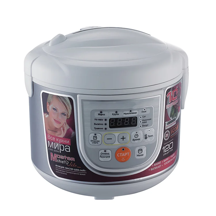 Housewares Digital Cool-Touch Rice Grain Cooker and Food Steamer Stainless Silver 4-Cup 8-Cup