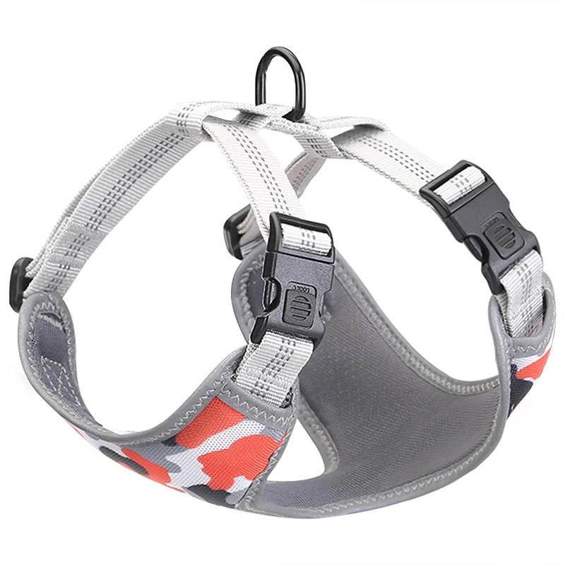 Dog Harness Adjustable Reversible No Pull Pet Harness Reflective Breathable Mesh Dog Collar Leash Set Dog Harness