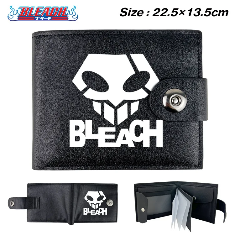 11 Designs 22.5*13.5CM Custom Design Low MOQ PU Leather Bleach Short Wallet Students ID Card Holder Japan Anime Wallet