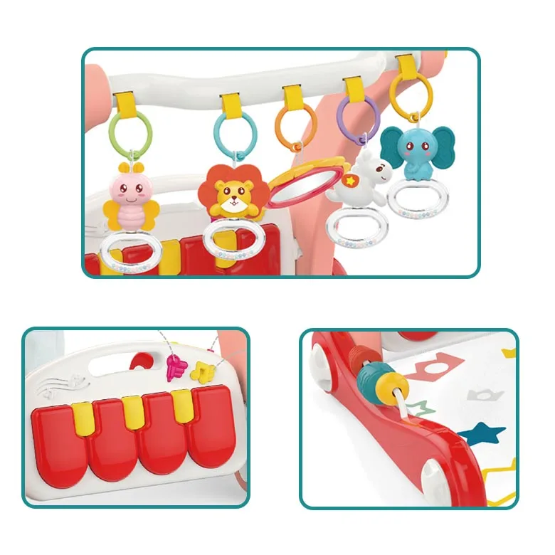 2 in 1 kid smart plush walker buggy kick n play piano keyboard baby activity mat