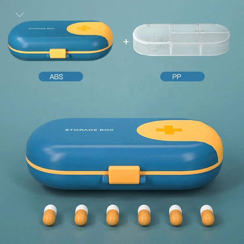 Creative Plastic Portable Mini Tablet Medicine Crusher with Blade Drug Dispensing Grinder Storage Case Pill Cutter Box