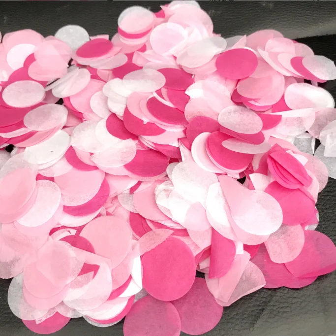 Confetti Paper 1 cm size pink blue colorful bulk Packed Round Tissue 10 g per bag for party