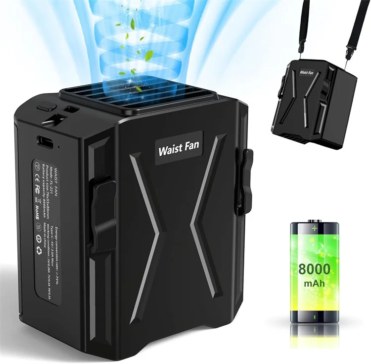 Customizable Powerful Outdoor Recharge Working Usb Personal Waist Fast Clip Under Shirt Clip Fan