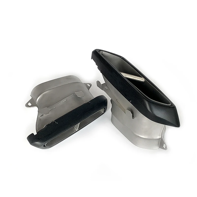 1 pair suitable for Mercedes-Benz C-Class W205C200C260 exhaust pipe modified AMG C63 carbon fiber four-out square  tail throat