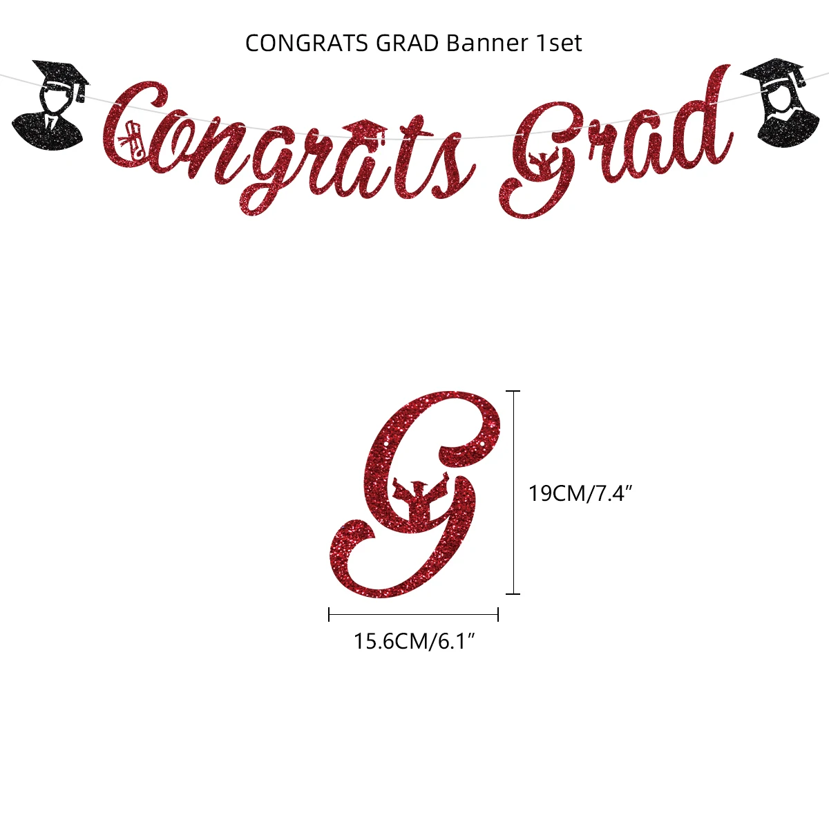 Umiss Paper 2022 Graduation party decorations Glitter banner Photo props Colorful confetti balloons supplies OEM