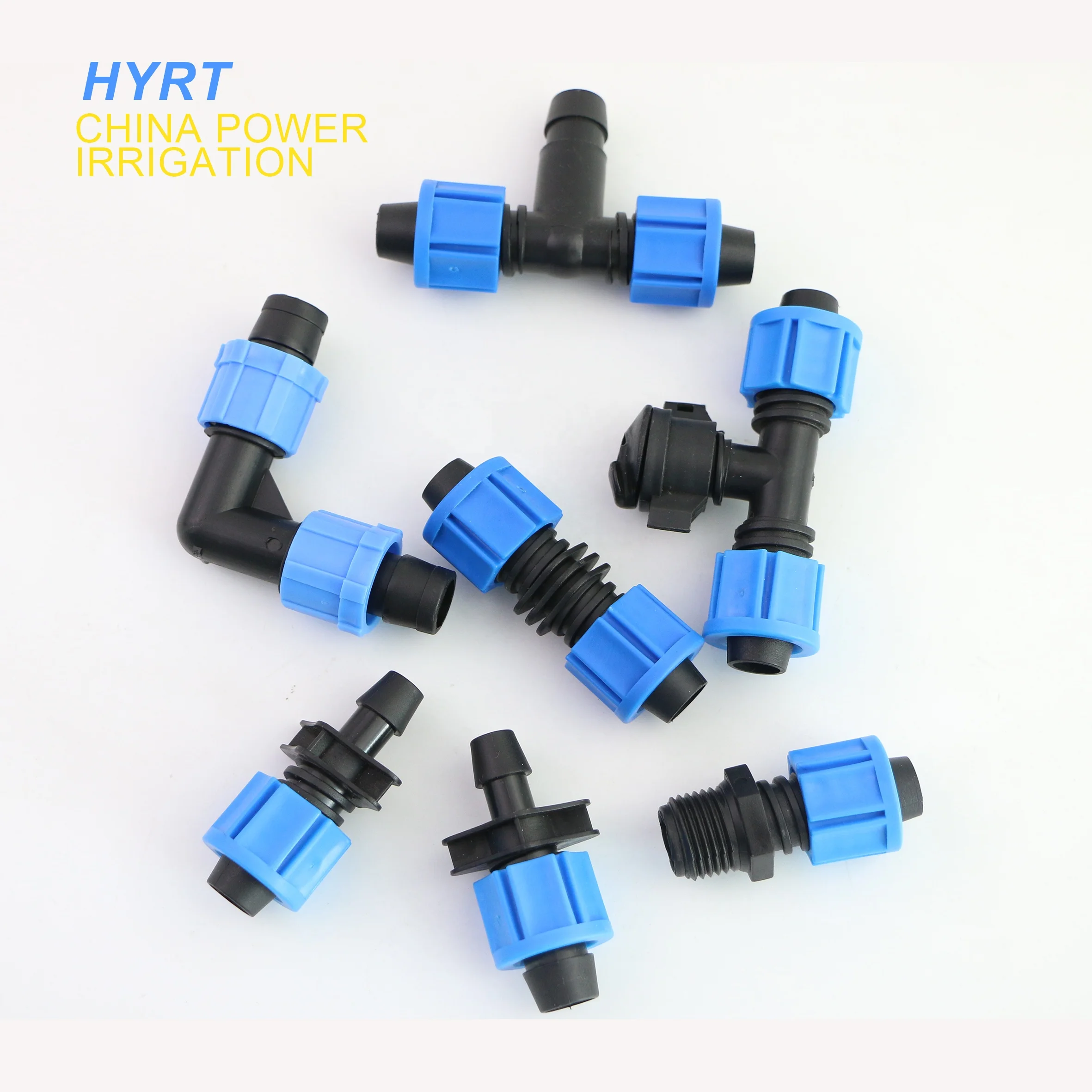 High quality 16mm pe pipe fitting Drip Tape  threaded fitting Connectors drip tape PE pipe fitting for farm irrigation system