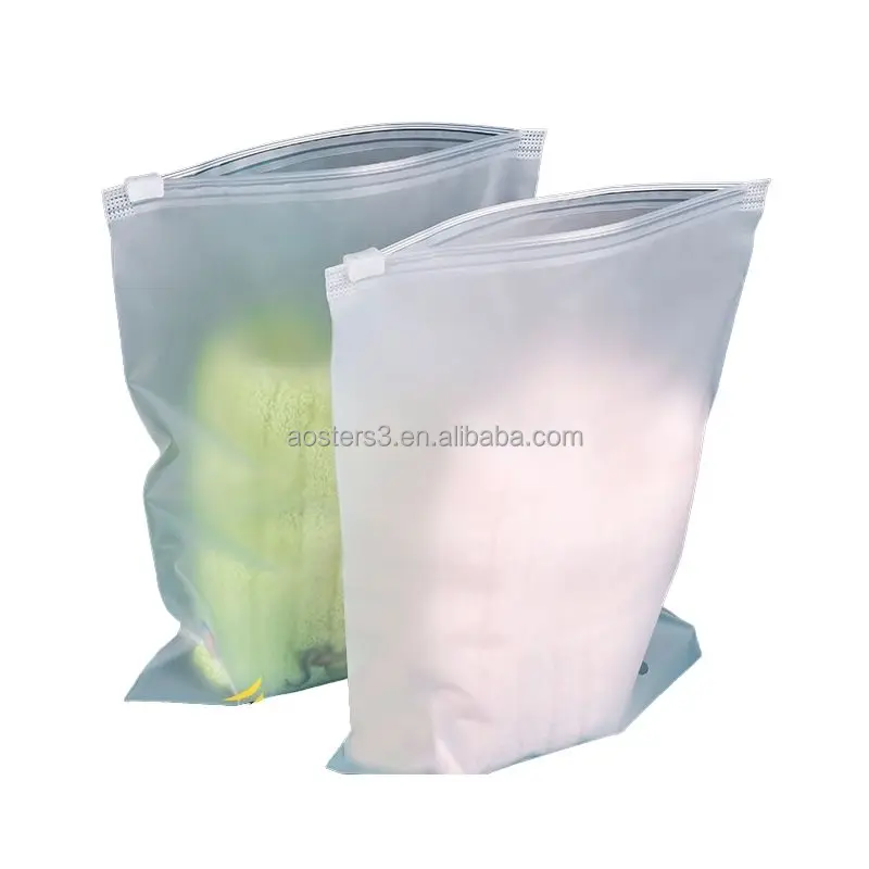 plastic packing zipper pouch ziplock storage bag custom zipper bag for clothing