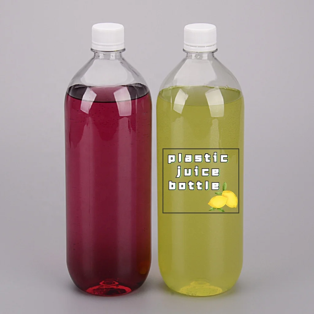 1L 1000 ml Plastic Juice bottle PLA Biodegradable Eco-friendly PET Round Plastic Food Grade Plastic Juice Bottle