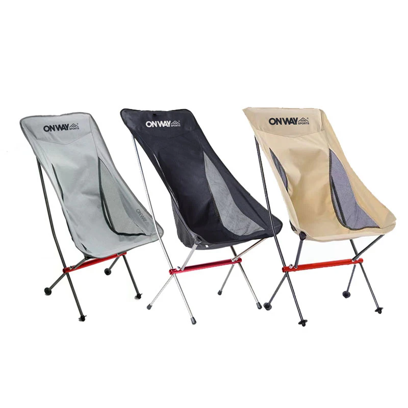 Custom Ultralight Small Pack Size Outdoor Modern Kids Foldable High Back Fishing Camp Moon Chair