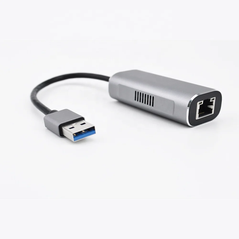 New Released USB 3.0 to 2.5G Ethernet Adapter Converter 2500Mbps Gigabit Aluminum Alloy Housing with Cooling Vent Support Switch